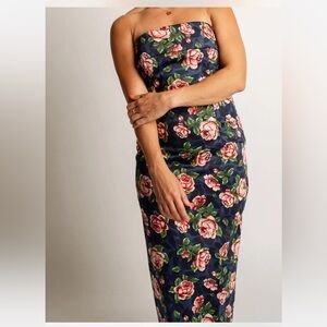 Elegant Strapless Floral Dress